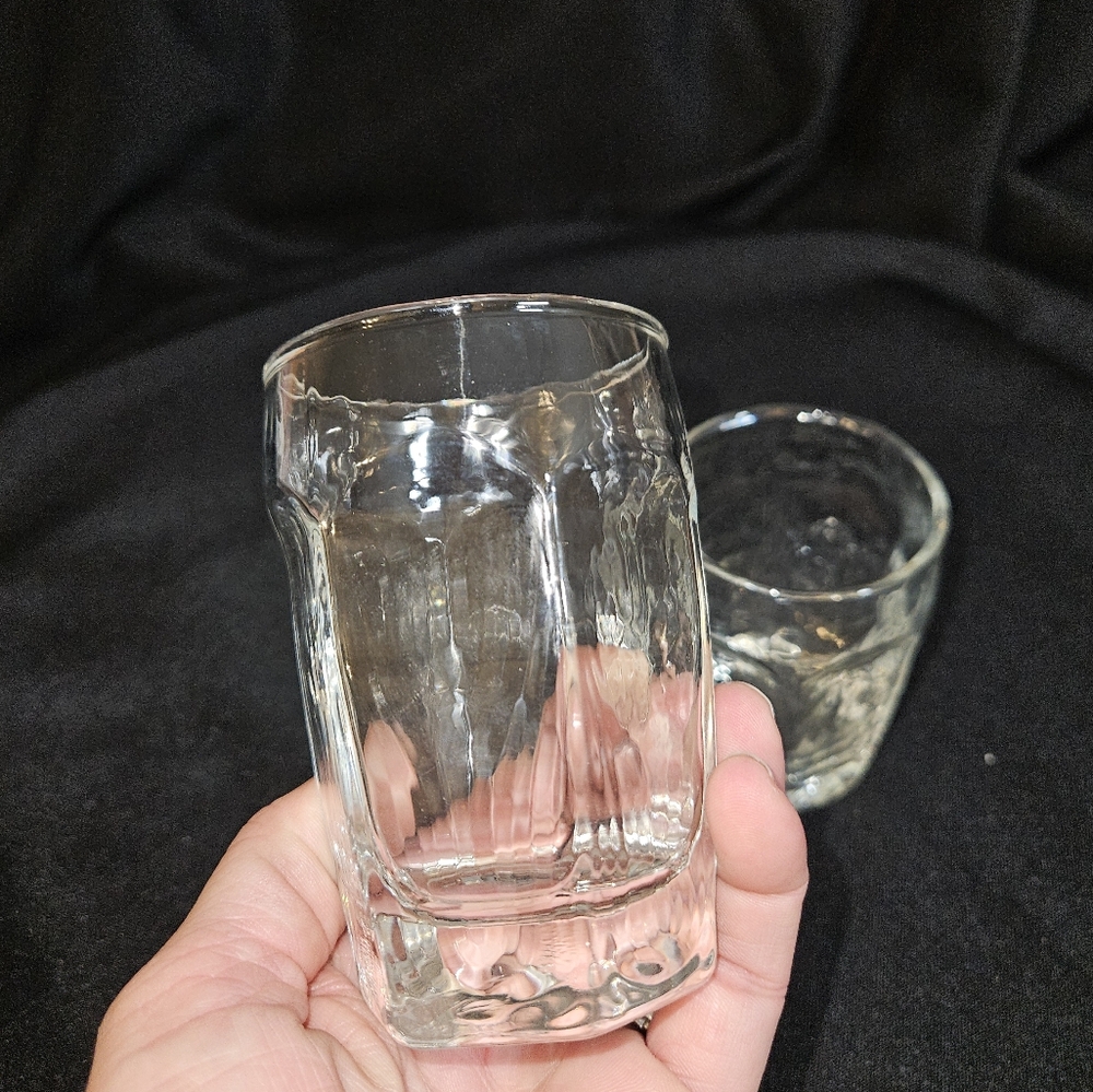 Set 2 Libbey Chivalry Clear Juice Textured Glasses Flat weighted base 6oz. - Picture 9 of 9